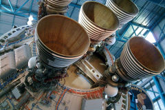 Rocket engines of a Saturn 5 at Kennedy Space Center, Florida, USA