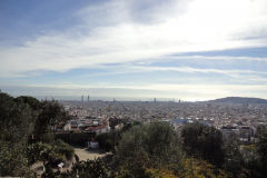 View over Barcelona from Park Guell, Spain