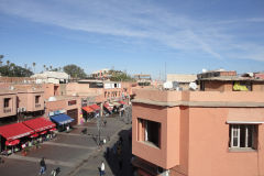 Street view from a Hotel room in Marrakech, Morocco