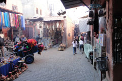 Street scene inside the Medina in Marrakesh, Morocco