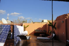On top of a riad hostel in Marrakesh, Morocco
