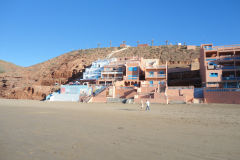 Hotels at Legzira beach near Sidi Ifni, Morocco