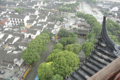 View over Suzhou from a pagoda in China