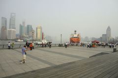 Large tanker ship on the Huangpu River in Shanghai, China