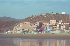 Hotels at the beach of Legzira, Morocco