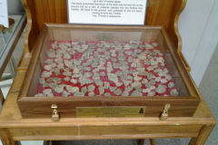 A box with Trinitite at the White Sands Missile Range, New Mexico, USA