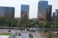 View from a hotel in a newly constructed suburb of Beijing, China