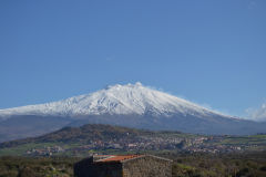 Mount Etna as seen from the Inland of Sicily, Italy