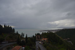 A view over Villagonia on the way up to Taormina, Sicily, Italy