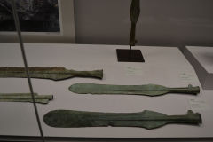 Ancient spearheads inside the Tokyo Museum, Tokyo, Japan