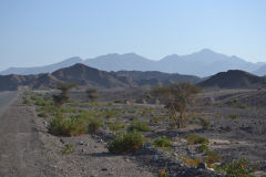 Landscape in the Hajar Mountains in the United Arab Emirates