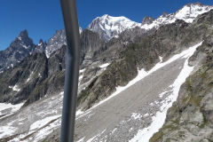 Mont Blanc massive as seen from the cable car in Italy
