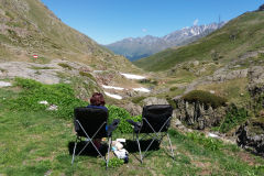 Lunch in the Alps near the Great St Bernard Pass. Switzerland