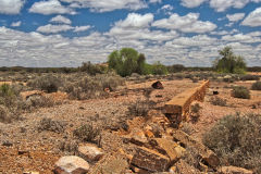 The ruins of Lennonville near Mount Magnet in the Outback of Western Australia