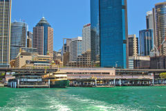 Sydney CBD and Circular Quay taken from a ferry, Sydney, Australia