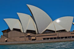 Sydney Opera House taken from a ferry in Sydney, Australia