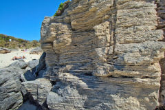 Layered rock at Little Parakeet Bay, Western Australia