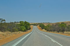 Road scene north of Geralton on the way to Shark Bay in Western Australia