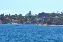 A beach taken from Sydney Cove on the ferry from Circular Quay to Manly, Sydney, Australia