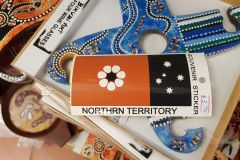 Northern Territorry sticker in a gift shop in Darwin Australia with two errors