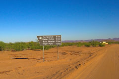 Road sign in the himba region of Namibia.