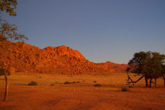 Sunset at Namtib Desert Lodge in the Namib Desert of Namibia