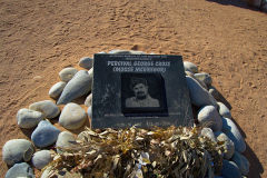 Memorial plate for Moose McGregor in Solitaire Namibia