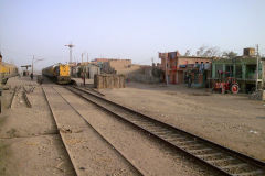 Landscape at the edge of the railway line between Al Faiyum and Al Wasta in Egypt.
