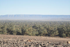 Sahara desert landscape between Zagora and Merzouga in Morocco