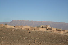 Sahara desert landscape between Zagora and Merzouga in Morocco