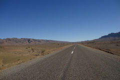 Sahara desert landscape between Zagora and Merzouga in Morocco