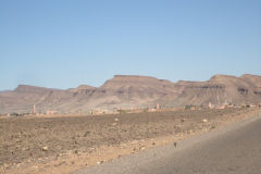 Sahara desert landscape between Zagora and Merzouga in Morocco