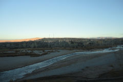 Desert landscape in the morning near Ouarzazate in Morocco