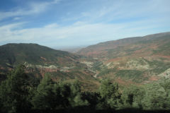 Atlas mountain landscape on the bus tour between Ouarzazate and Marrakech, Morocco
