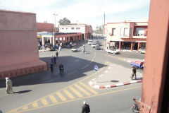 Street view from a hotel room in Marrakech, Morocco