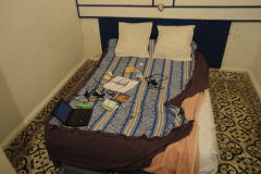 Scrappy cheap hotel room in Essaouira, Morocco