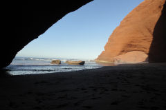 Rock arches at Legzira beach near Sidi Ifni, Morocco