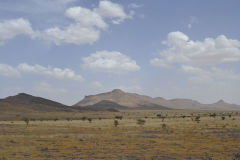 Sahara desert landscape between Zagora and Merzouga, Morocco