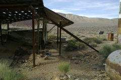 Old abandoned buildings at the Aguereberry Camp near Death Valley National Park, California, USA