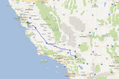 Route im Central Valley in California, USA