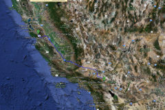 Route im Central Valley in California, USA
