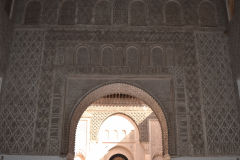 Inside the Ben Youssef Madrasa in Marrakech, Morocco