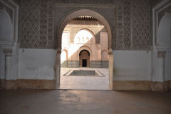 Inside the Ben Youssef Madrasa in Marrakech, Morocco