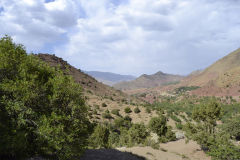 Landscape at the Tizi-n-Test pass between Marrakech and Taroudannt in Morocco