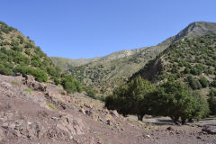Landscape at the Tizi-n-Test pass between Marrakech and Taroudannt in Morocco