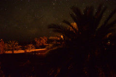 Stars on top of the roof on Kasbah Draa near Mhamid, Morocco