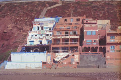 Hotels at the beach of Legzira, Morocco