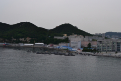 View from the bridge in direction of the city in Dalian, China