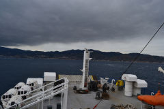 Sicily seen from the ferry, Italy