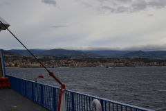 Sicily seen from the ferry, Italy